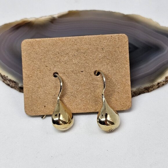 925 Sterling Silver Vermeil - Gold Plated Teardrop Drop Earrings - Picture 9 of 9